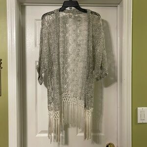 Hollister Lacy Open Duster with Fringe Size XS/S